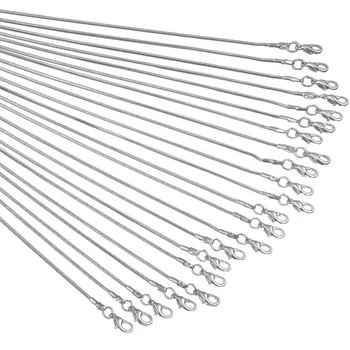 

12pcs/lot 1.2mm 45/50/55/60cm High Quality Snake Chain Necklace for pendant with lobster Wholesale Jewelry Findings