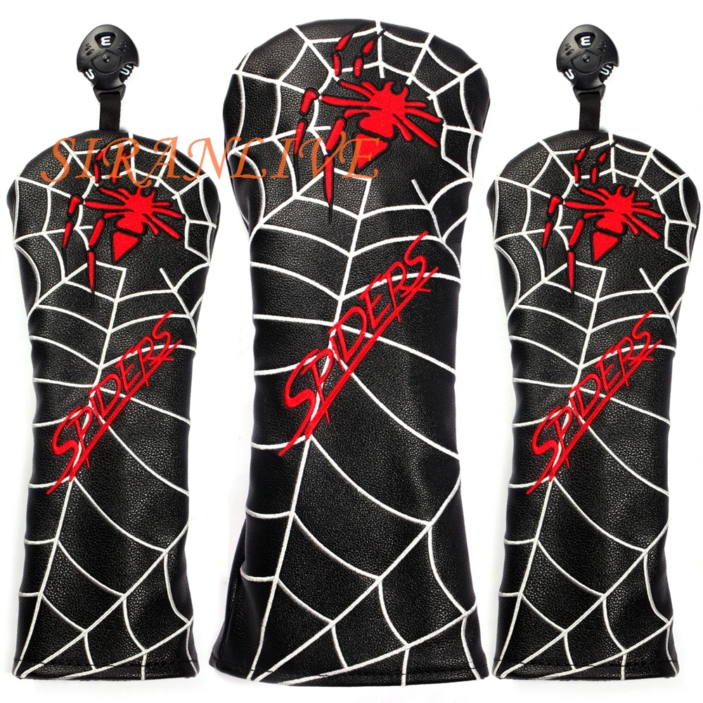 Spider Golf Club Head Covers Driver Cover Fairway Cover Hybrid Blade Putter Covers PU Leather Headcover