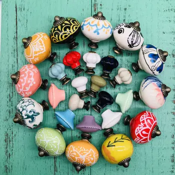 

1Pcs Shabby Chic Ceramic Kitchen Cupboard Handle Drawer Pull Vintage Wardrobe Knob For Drawer Cabinet Cupboard Door Decor NEW