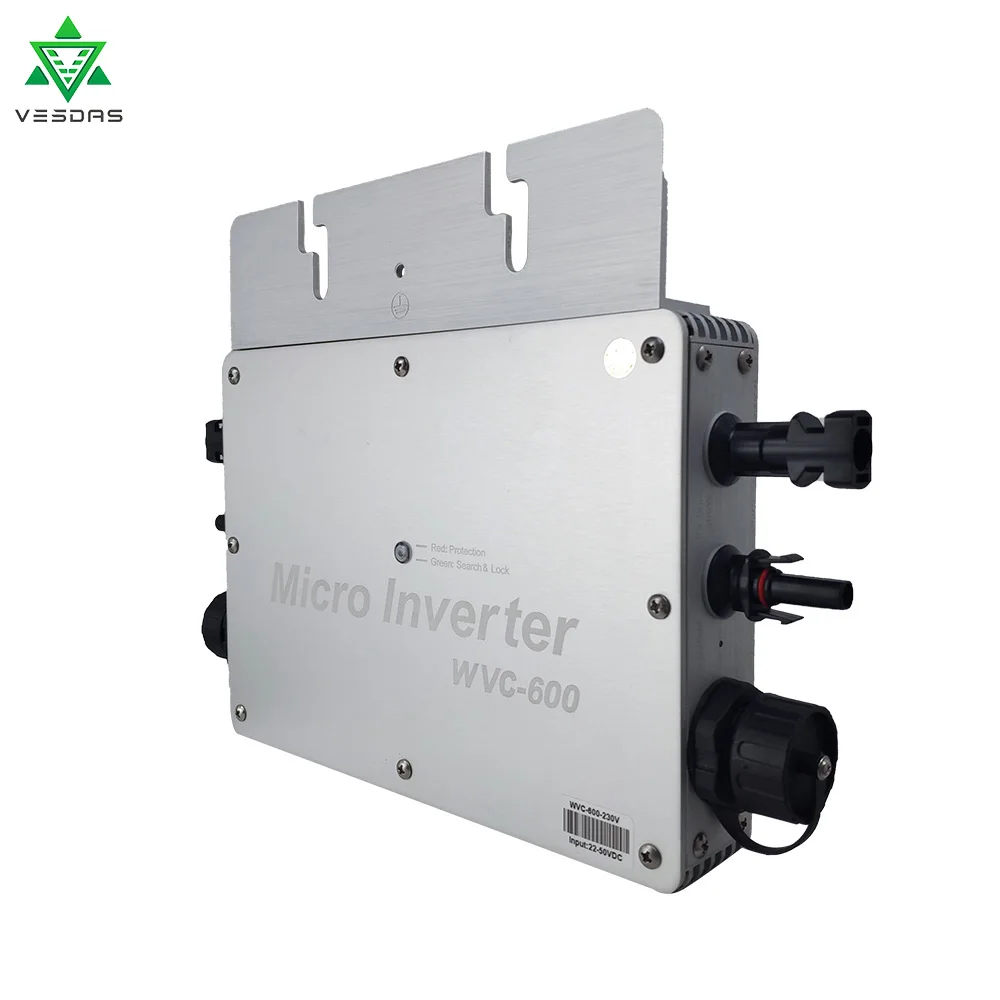 

MPPT WVC-600W Solar Micro Grid on Inverter Input DC22V-50V to AC180-260V,50HZ Waterproof Pure Sine Wave Solar Inverter with IP65