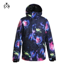 SMN куртка для сноуборда звездное небо узор для взрослых Мужская ветрозащитная Водонепроницаемая теплая утолщенная Лыжная куртка альпинистская походная одежда