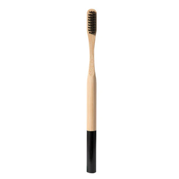 Экологически деревянная зубная щетка "Радуга" деревянная ручка зубная щетка для дома путешествия DNJ998 - Цвет: Черный