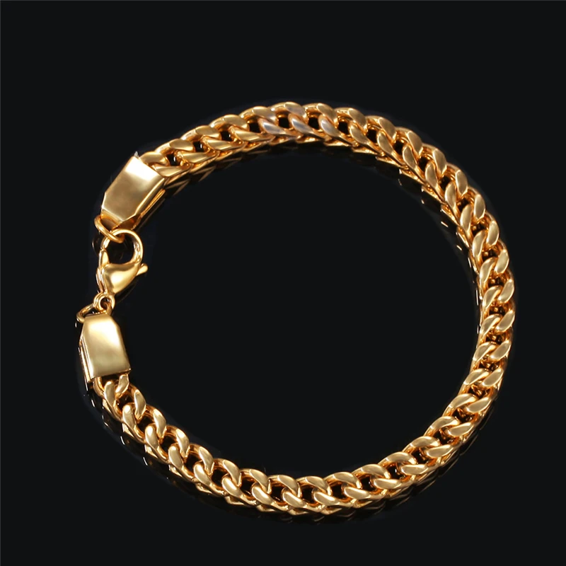 

European and American Hip-hop Simplicity 6mm square stainless steel men's chains retro personality Bracelets