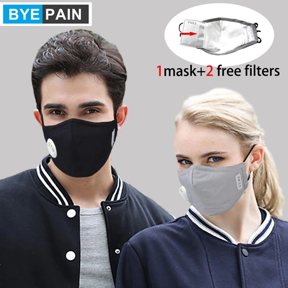 1Pcs Fashion Mask Unisex Cotton Breath Valve Mouth Mask Dust Pollution Mask Filter Respirator Mouth-muffle Mascarillas 2