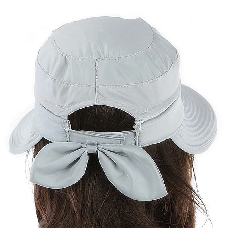 Summer Fashion Korean Style Bowknot Big Visor Cap Color Matching Beach Sun Hat Protective Clothing Accessories Beekeeping beekeeping hat