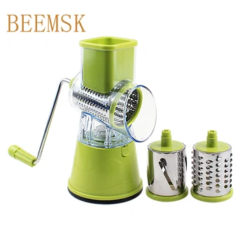 

BEEMSK Manual Vegetable Cutter Slicer Multifunctional Round Mandoline Slicer Potato Cheese graters Kitchen Gadgets