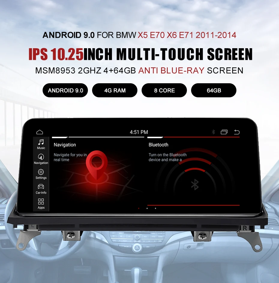 Excellent KANOR 10.25inch ID7 4G+64G Android 9.0 car multimedia player gps navigation for BMW X5 E70 X6 E71 with CIC CCC system 2007-2013 1 Excellent KANOR 10.25inch ID7 4G+64G Android 9.0 car multimedia player gps navigation for BMW X5 E70 X6 E71 with CIC CCC system 2007-2013 1