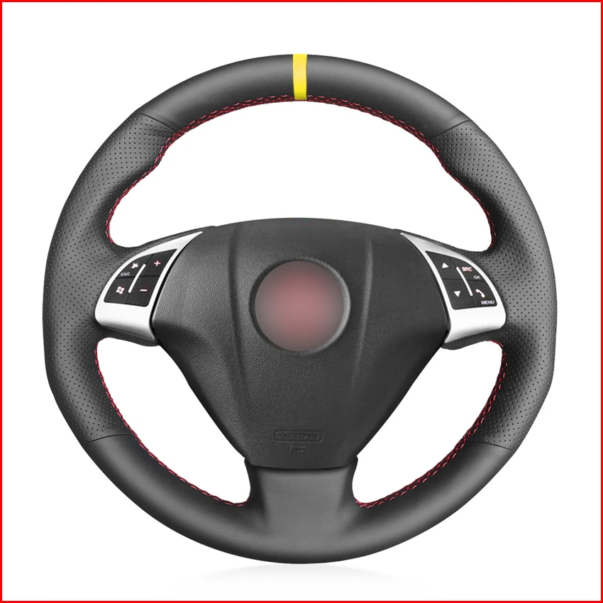 MEWANT-Black-Artificial-Leather-Car-Steering-Wheel-Cover-for-Fiat-Grande-Punto-Bravo-Linea-2007-2019-6