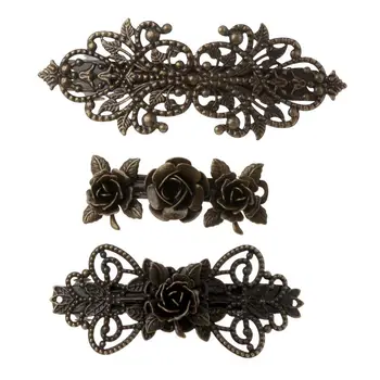 

3 Pieces Women Hair Clips Hairpins Retro Vintage Metal French Barrette Women Hair Jewelry 2020