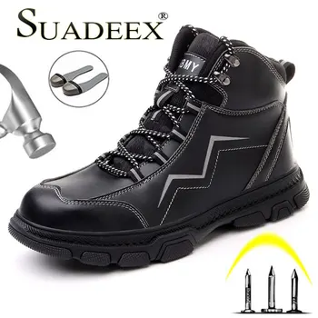 

SUADEEX Men Boots Work Combat Shoes Outdoor Non-slip Military Boots Army boots men Winter Classic Men Safety Shoes Man Footwear