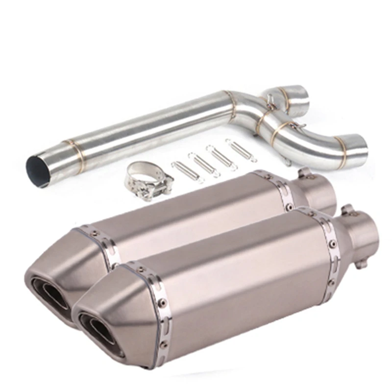 For Yamaha FZ6 FZ6N FZ6S Motorcycle Dual-outlet Exhaust Middle Link Pipe Escape 51mm Mufflers Pipe Removable DB Killer Stainles - Image 5