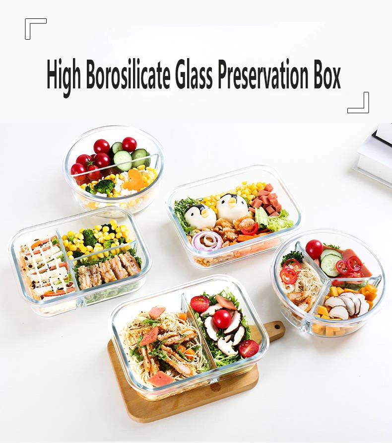 Microondas especial lancheira vidro partitioned fresh-keeping box