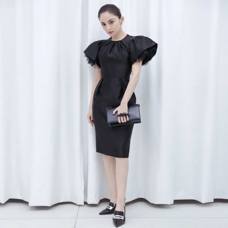 

Runway Designer High Quality 2019 Summer New Women'S Fashion Work Party Vacation Vintage Elegant Chic Black Sexy Pencil Dress