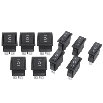 

5Pcs 6 Pin DPDT Black Button On/Off/on Rocker Switch AC 250V/15a 125V/20a & 5Pcs x AC 10A/250V 15A/125V 3 Pin SPDT ON-OFF-on 3 P