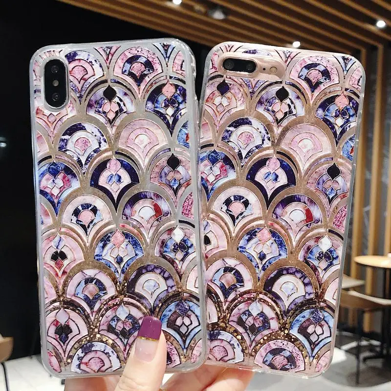 

Fashion Soft Silicone Liquid Glitter Scale Cover Case for IPhone XS Max XR X 6 6S 7 8 Plus 8 TPU Phone Cases & Covers