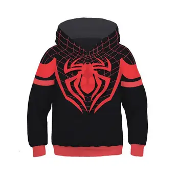 

Superhero Spider Man Peter Parker Hoodies Sweatshirts Cosplay costume Halloween kids Boy Girl Black SpiderMan Hooded jacket