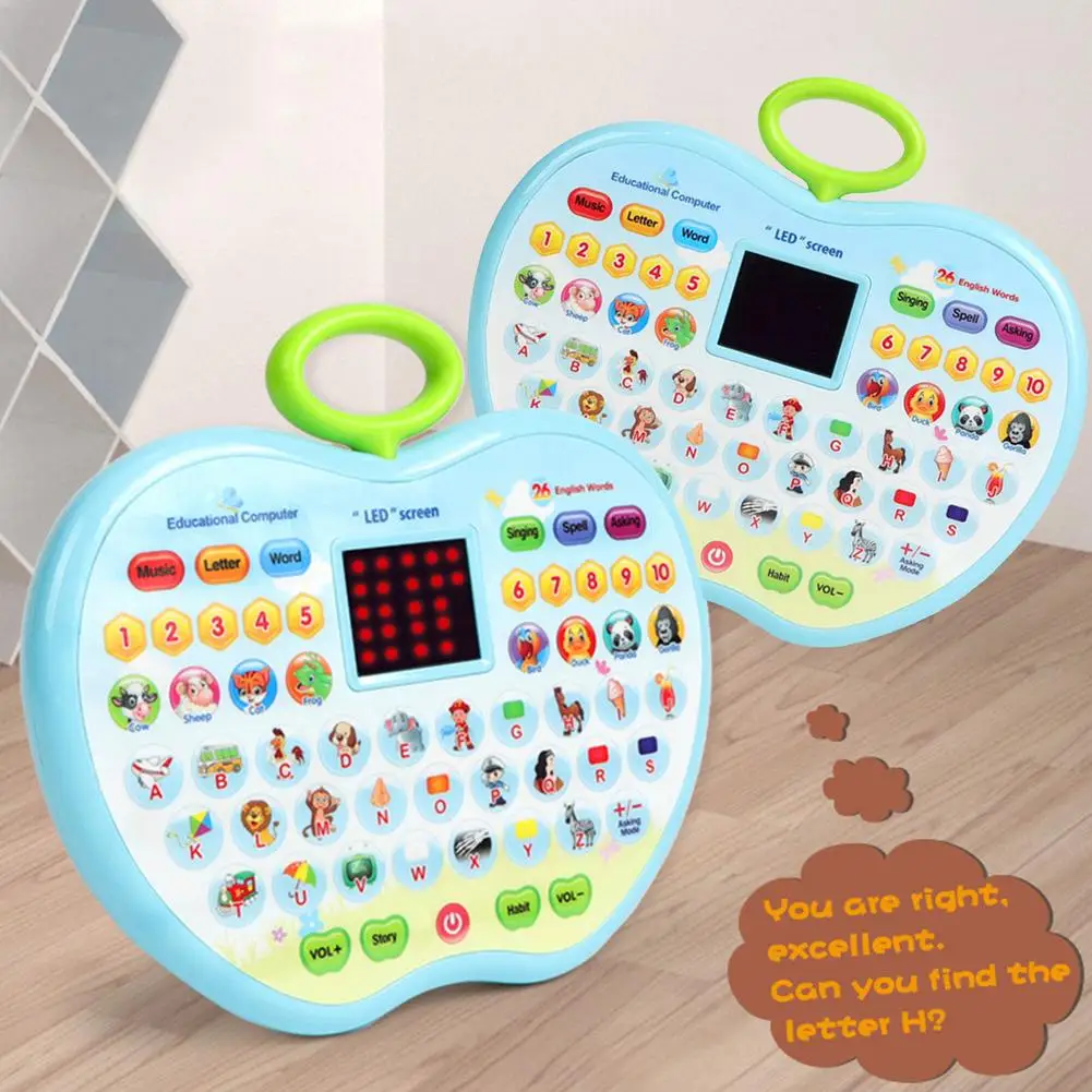 Electronic Kids Learning Machine Study Tablet Laptop Musical Toys With LED Screen Children Early Educational Toys For Baby 4