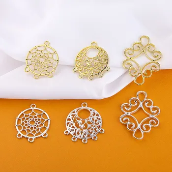 

6pcs Antique Style Hollow Laminate Gold Color Alloy Pendant Diy Handmade Hanfu Hairpin Hair Accessories Material