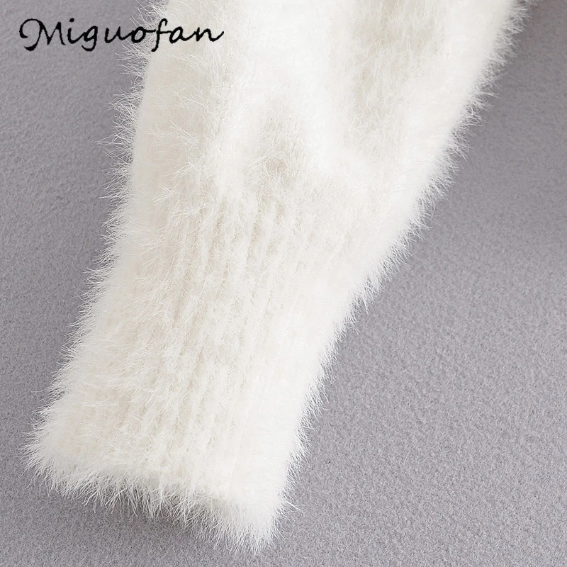 Miguofan, женские свитера, зимние, вязаные, с бусинами, на пуговицах, с длинным рукавом, тянущиеся, тонкие, пуловеры, женские, элегантные, джемпер, топы