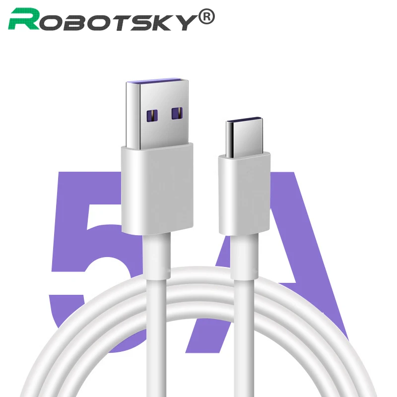 

5A Type C Cable Quick Charging Cable 0.5m/1m/2m/3m PVC Pure Copper USB C Cable Fast Charger Cable For Huawei p20 For Honor V10