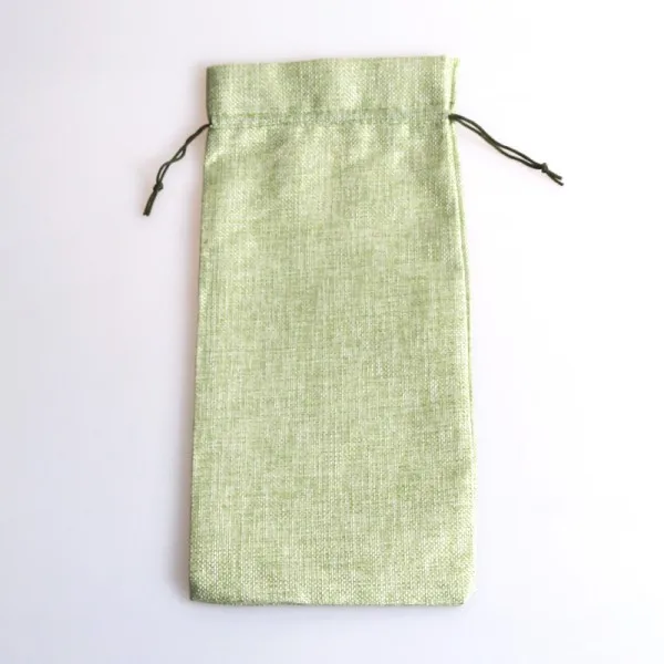 Green Новая мода 16x35 см Большой размер джутовые сумки подходят для упаковки вина много цветов шнурок дышащий окружающей среды большие мешки - Цвет: Green