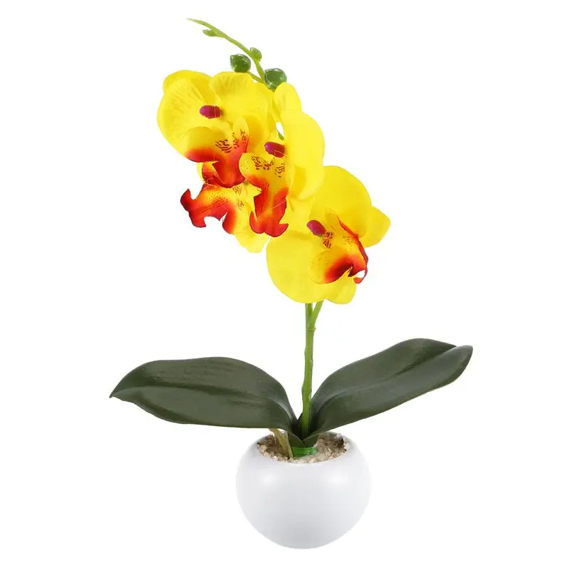 

Four Orchidee Butterfly Fleshy Bonsai Flower Creative Accessories Organization (Yellow)