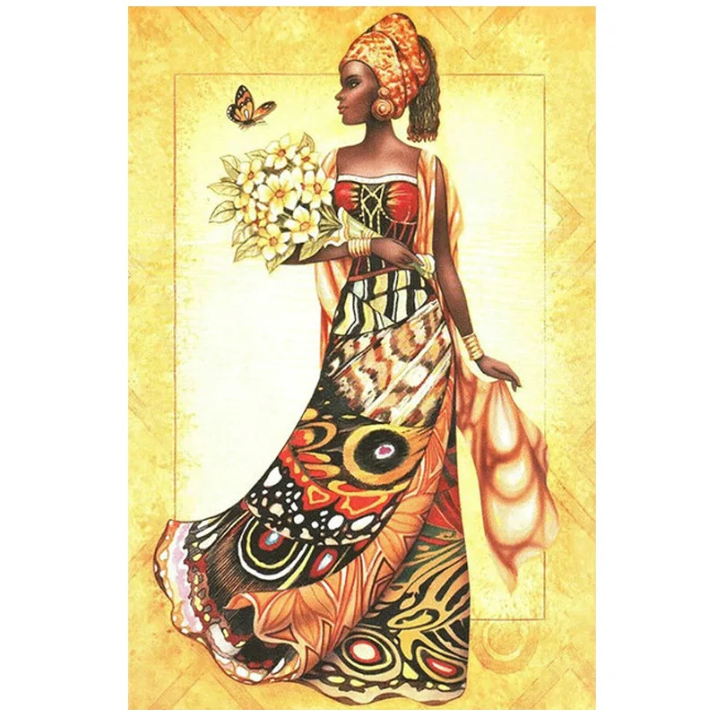 

Diamond Embroidery African Woman Diy Diamond Painting Full Square Round Rhinestone Pasted Cross Stitch Crafts Needlework