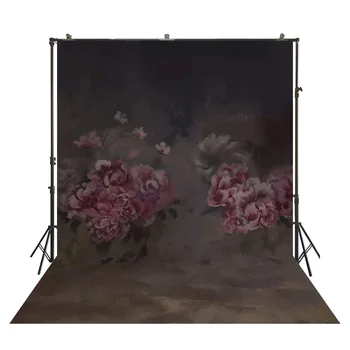 

Watercolor Pink Floral Brown Painting Background Newborn Baby Portrait Photophone Backdrop Photocall Studio Background W-4089