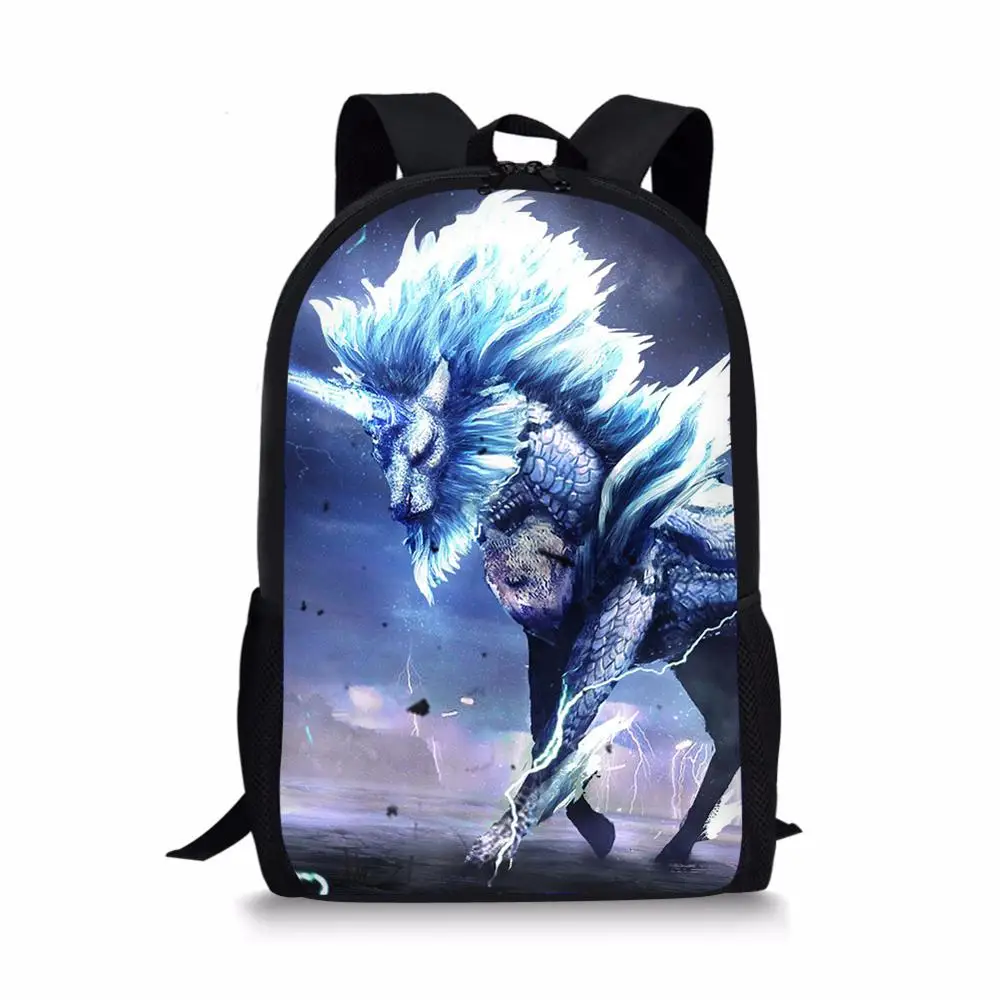 CDGX299C Детский черный рюкзак для студентов, игры, монстр, охотник, мир, школьные сумки, мальчики, дети, 16 дюймов, рюкзак для книг, Felyne, рюкзак для ноутбука - Цвет: CDGX299C