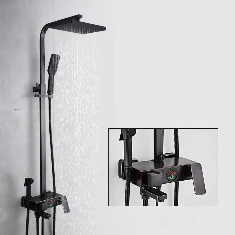 Preto черный Duschsystem дуще Ducha Chuveiro Лонгборда Columna Панель душ сделать Banheiro Ducha Chuveiro Eletrico Ванная комната душа - Цвет: Number 8