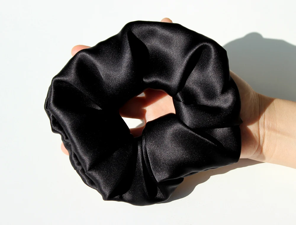 big hair clips 100% Pure Mulberry Silk Hair Ties Band Scrunchies for Women Girls Big Scrunchy Ponytail Holder Elastic Bobbles 16 Momme 6CM gold hair clips