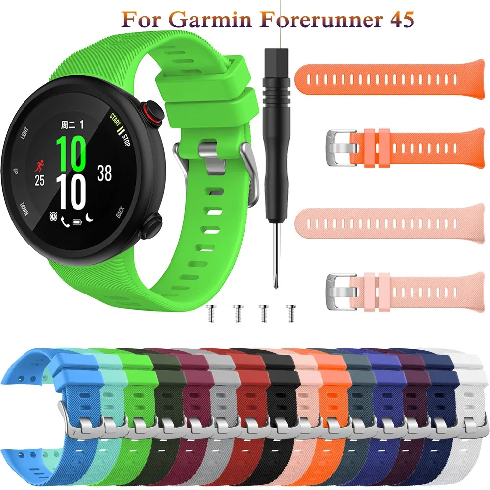 Ремешок силиконовый сменный для Garmin Forerunner 45 45s swim2 спортивный браслет с ремешками
