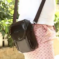 Мужская винтажная сумка через плечо из искусственной кожи с петлей на поясе, сумка для телефона, маленькая сумка, сумки на плечо