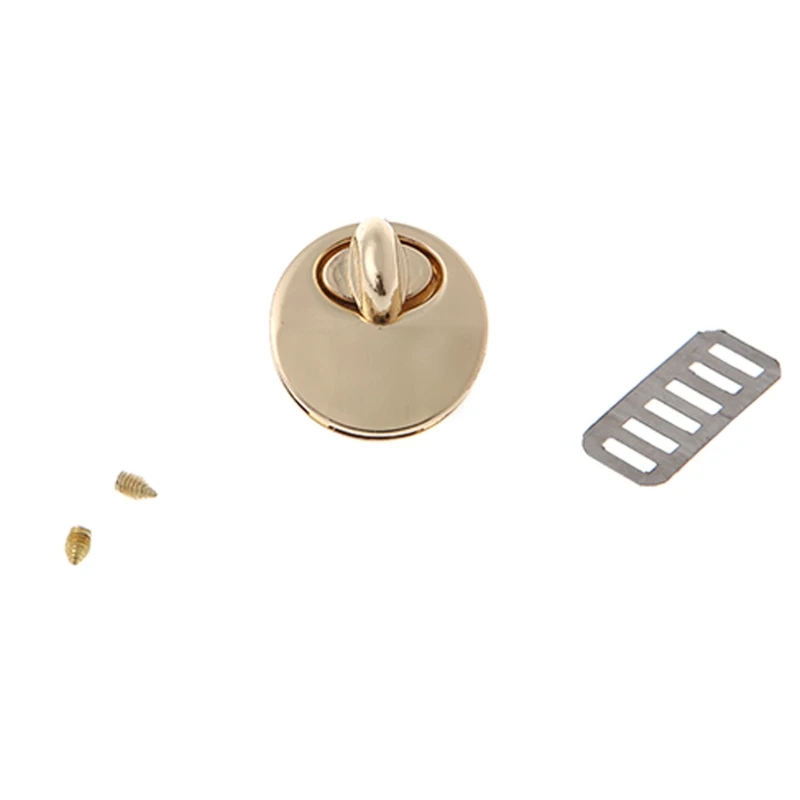 Круглая форма металлический поворотный замок DIY сумка Кошелек Аксессуары для багажа кнопка переключения M2EB - Цвет: Золотой