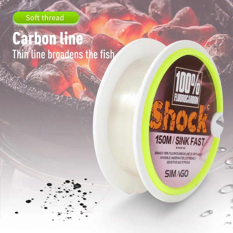 100m/150m linha de pesca fluorocarbon 100% linha de fibra carbono 4-20lb monofilamento linha líder multifilamento/linha mosca carpa enfrentar