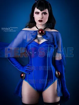 

Bombshells Raven Costume DC Bombshells Rachel Roth Costume Hot Sale Anime Sexy Clothes Cloak Rachel Roth Bodysuit
