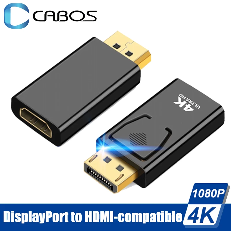 Адаптер Cabos 4K HD DisplayPort-HDMI-совместимый адаптер видео аудио штекер DP-HDMI гнездо TV