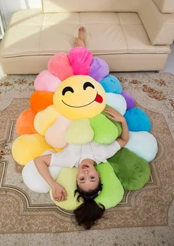 

Chair Cushion Soft Sunflower Shaped Seating Cushion Decorative Floor Pillow for Home Living Room