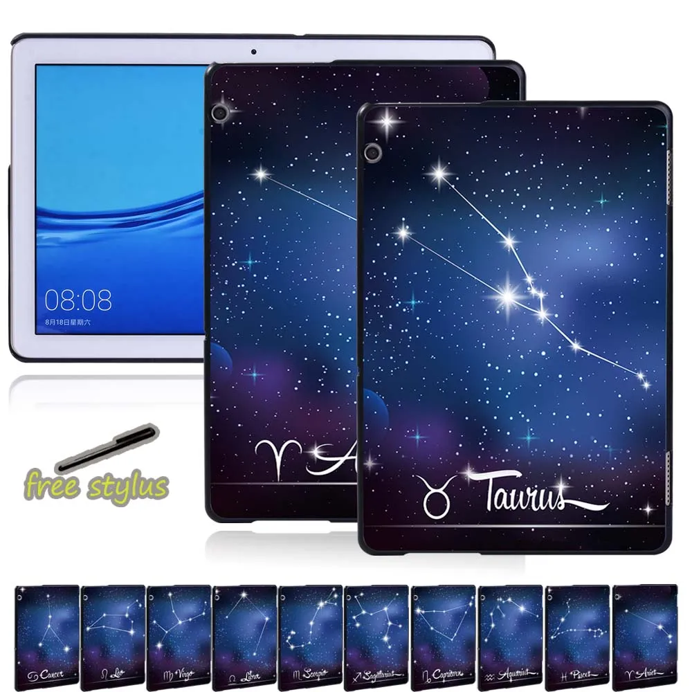 

Star Series Tablet Case for Huawei MediaPad T5 10 10.1 Inch/MediaPad T3 8.0/T3 10 9.6 Inch -Anti-fall Hard Shell Back Case + Pen