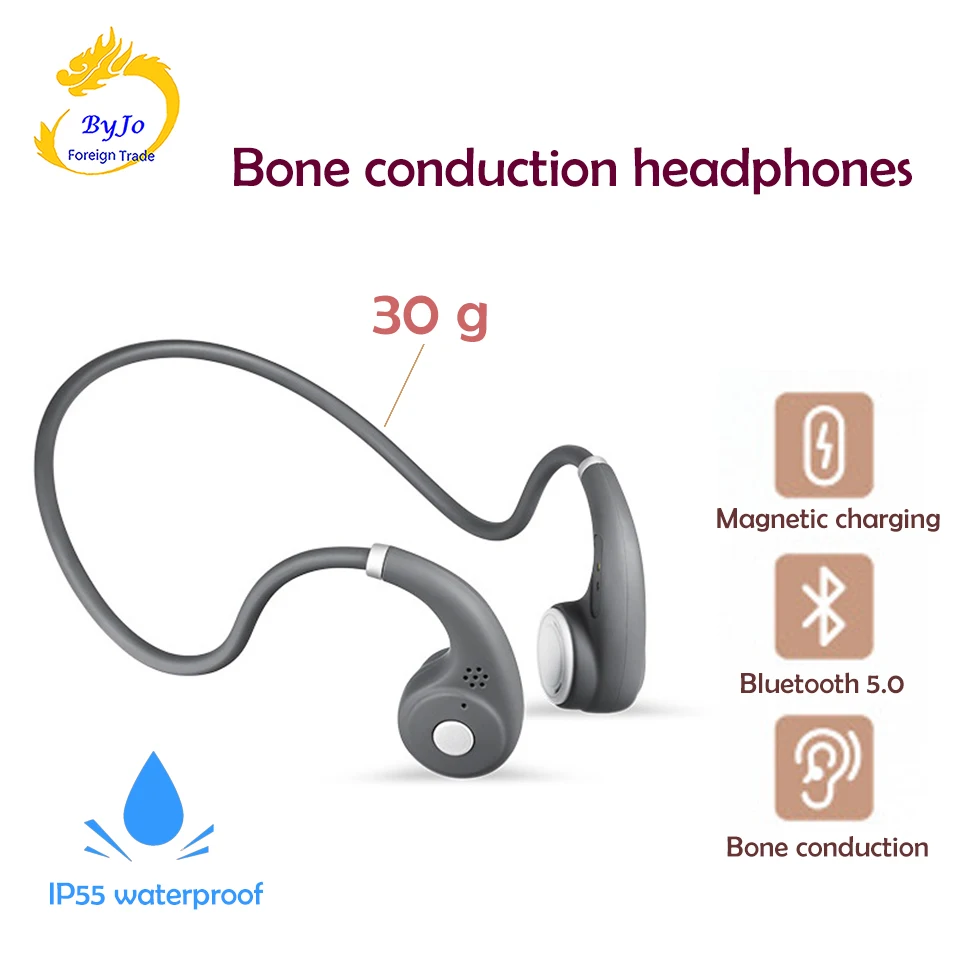 

Gonbes EB03 Bone conduction headset wireless bluetooth waterproof open ear hook lightweight non-ear sports headset