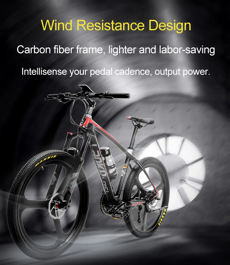 Sale S600 26 Inch Electric Bicycle 240W 36V Removable Battery Lightweight Carbon Fiber Frame Torque Sensor Pedal Assist Ebike 6