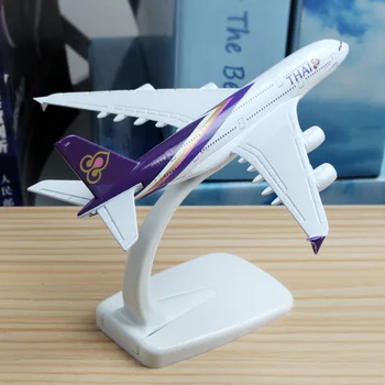 

16cm Thai Airline A380 Plane Model alloy model aviation model Aircraft Thailand Airways A380 Airplane Model Stand Craft 1:400