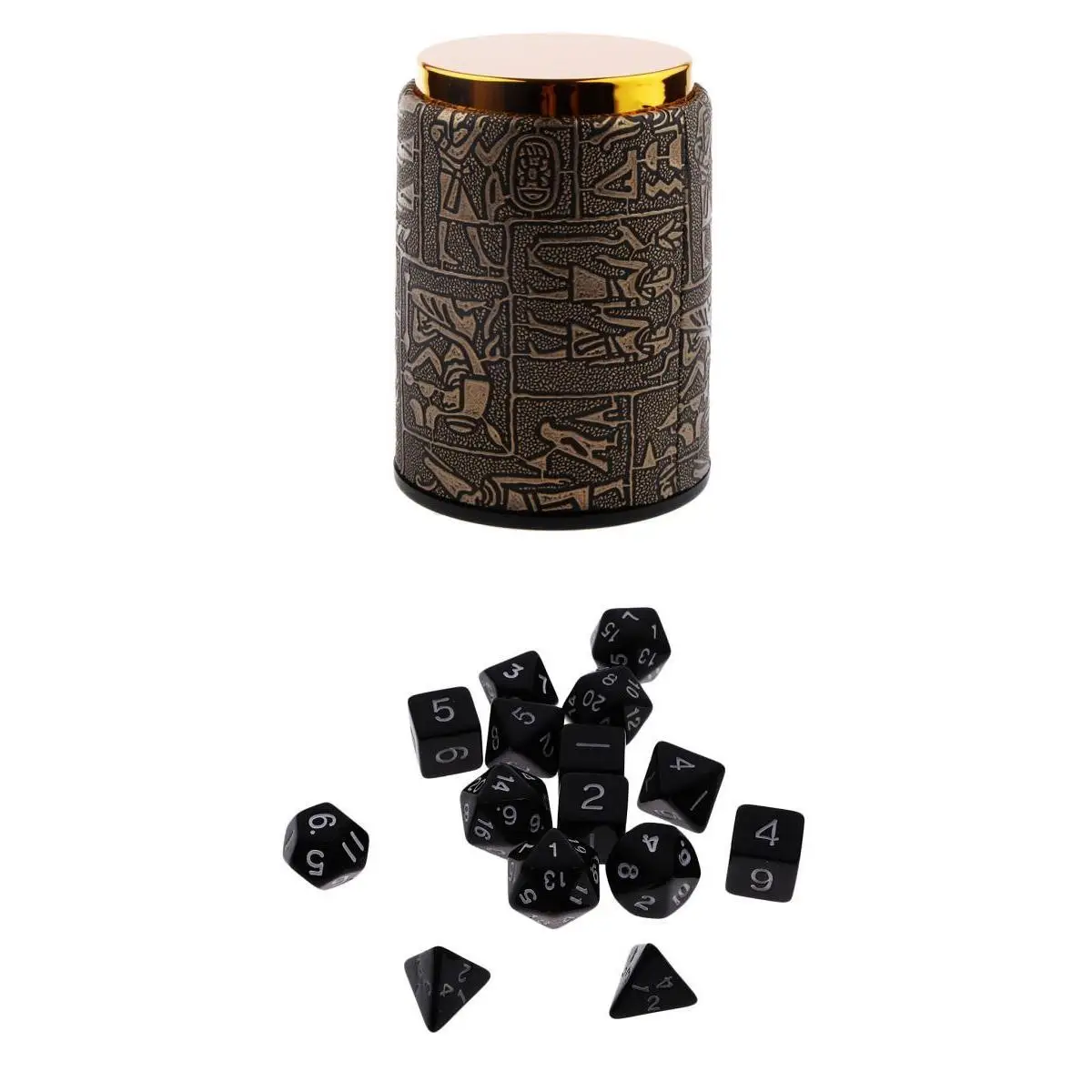 16pcs Multi Sided Dice TRPG Games Dungeons & Dragon D4-D20 Dice w/ Bags Cup