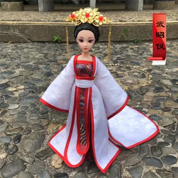 

2type 12 movable joints Chinese tradition royal Queen Hanfu princess dress style doll toys Gift For Girl 30CM