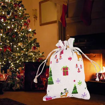 

Christmas 24 Days Countdown Advent Calendar Hanging Drawstring Candy Bags Sacks 667A