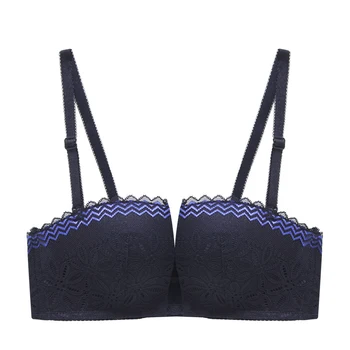 

E lovegirl Lace Black Color Comfortable Lingerie Small chest gathered to collect vice milk Sexy Lingerie Steel Ring Bra