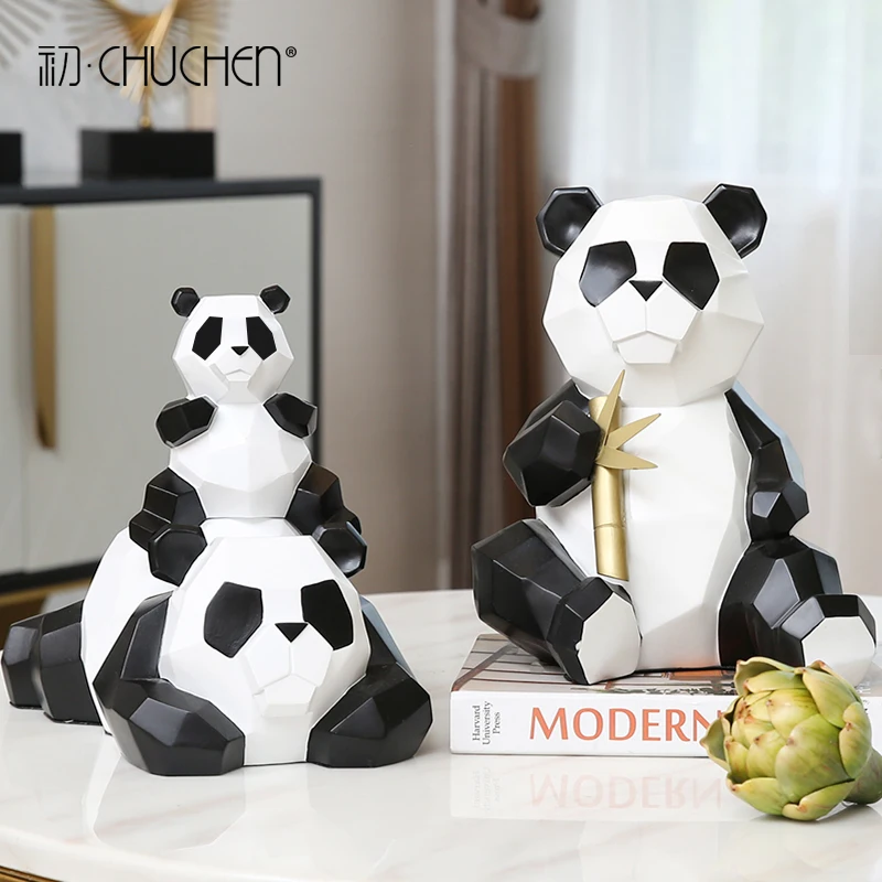 Creative Panda Ornaments Personality Living Room Tv Decoration Modern Porch Home