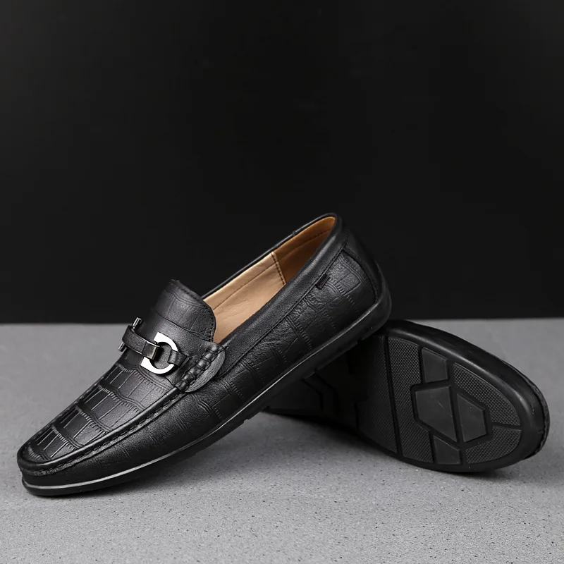 

Fashion Pointed Toe business Dress Shoes slip on Men Loafers genuine Leather Oxford Shoes for Men Formal Mariage Wedding Shoes 5