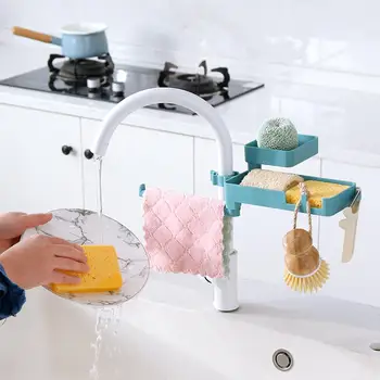 

3 In 1 Rotatable Faucet Rack Rag Shelf Multi Layers Kitchen Supplies Storage Rack Sink Sponge Holder Drain Rack Material Tools