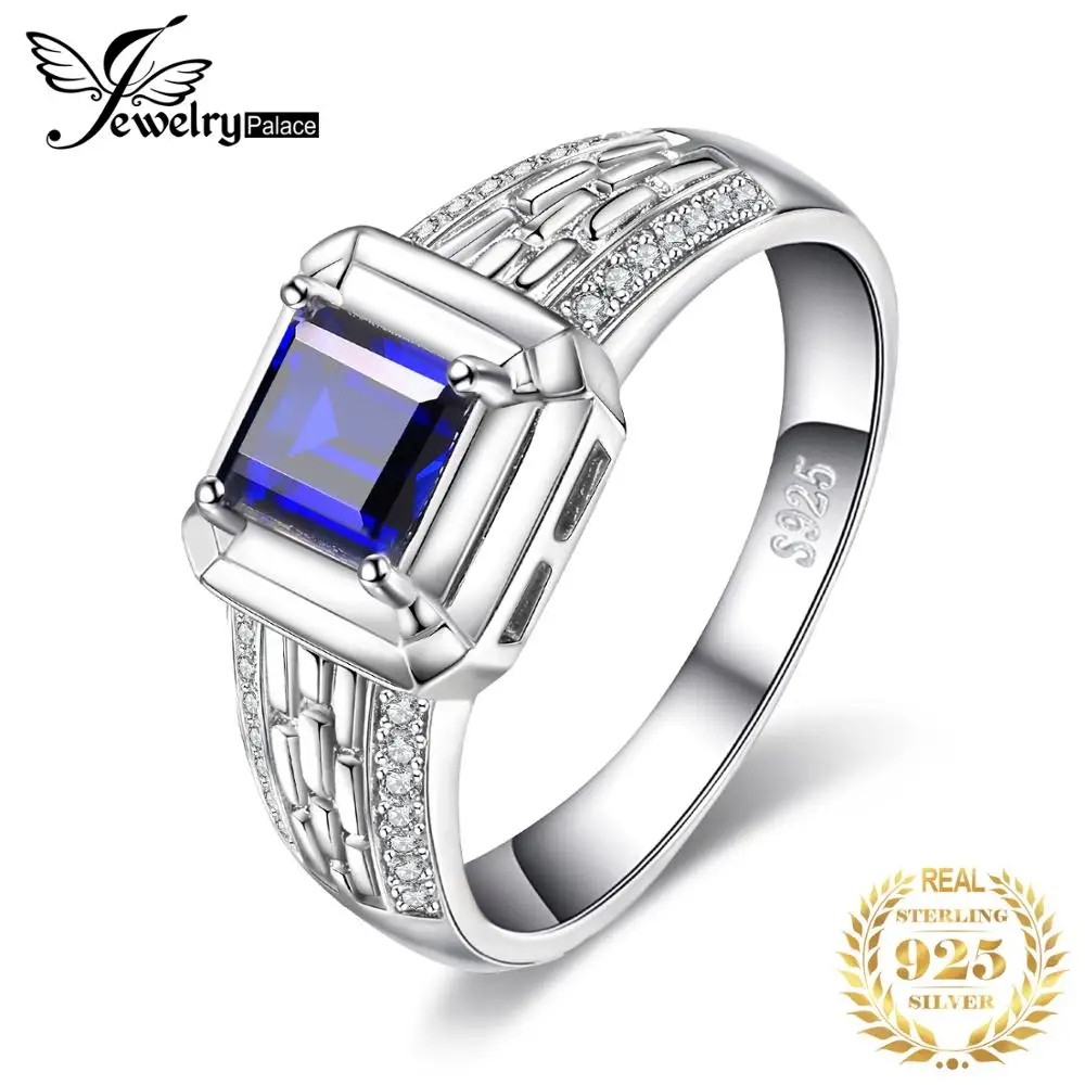 Jewelrypalace роскошное мужское сапфировое юбилейное обручальное кольцо 925 пробы